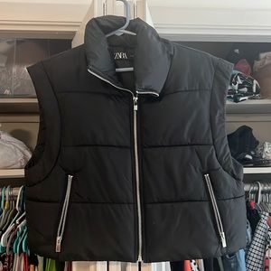 Zara Cropped Puffer Vest